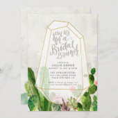 Desert Succulent Bridal Brunch Invitation - Stone Kaart (Voorkant / Achterkant)