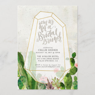 Desert Succulent Bridal Brunch Invitation - Stone Kaart