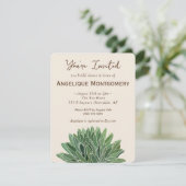 Desert Succulent Bridal Shower Invitation Kaart (Staand voorkant)
