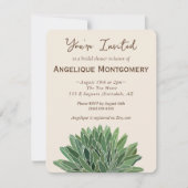 Desert Succulent Bridal Shower Invitation Kaart (Voorkant)