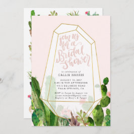 Desert Succulent Bridal Shower Invitation - Roze Kaart