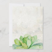 Desert Succulent Bridal Shower Invitation - Stone Kaart (Achterkant)