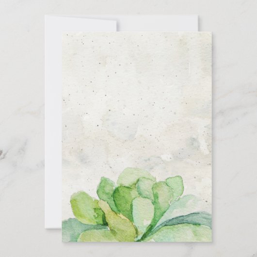 Desert Succulent Bridal Shower Invitation - Stone Kaart (Achterkant)