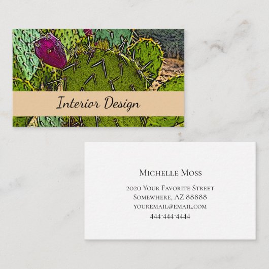 Desert Succulent Cactus Interieur Design Visitekaartje (Voorkant / Achterkant)