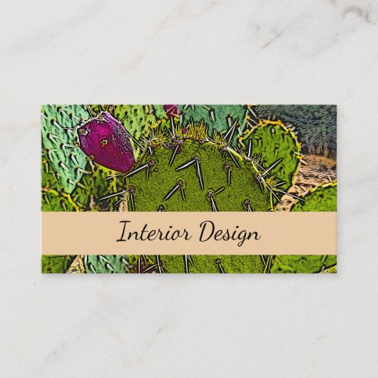 Desert Succulent Cactus Interieur Design Visitekaartje (Voorkant)