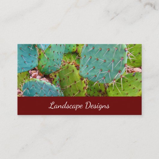 Desert Succulent Prickly Pear Cactus Botanical Visitekaartje (Voorkant)