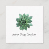 Desert Succulent QR code Interior Designer  Vierkante Visitekaartje (Voorkant)