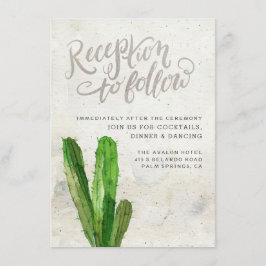 Desert Succulent Reception Card - Stone Informatiekaartje