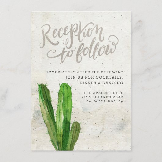 Desert Succulent Reception Card - Stone Informatiekaartje (Voorkant)