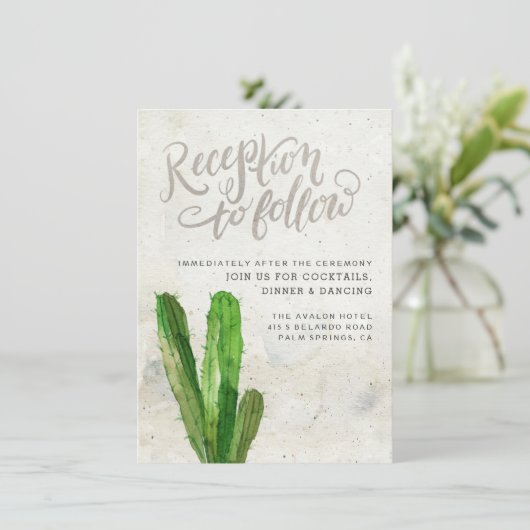 Desert Succulent Reception Card - Stone Informatiekaartje (Staand voorkant)