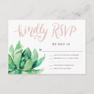 Desert Succulent RSVP-kaart - Roze RSVP Kaartje