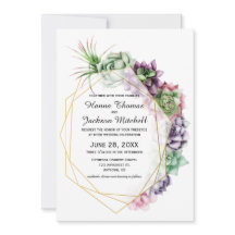 Desert Succulent Wedding Uitnodiging
