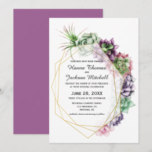 Desert Succulent Wedding Uitnodiging