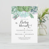 Desert Succulents Cacti Waterverf BABY SHOWER Kaart (Staand voorkant)