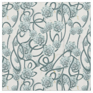Desert Succulents for a Modern repeat Pattern Stof