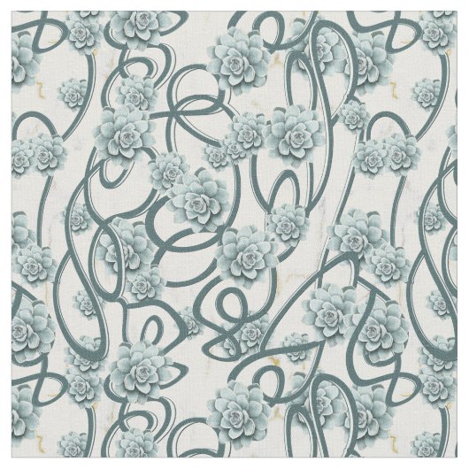 Desert Succulents for a Modern repeat Pattern Stof (Close Up)
