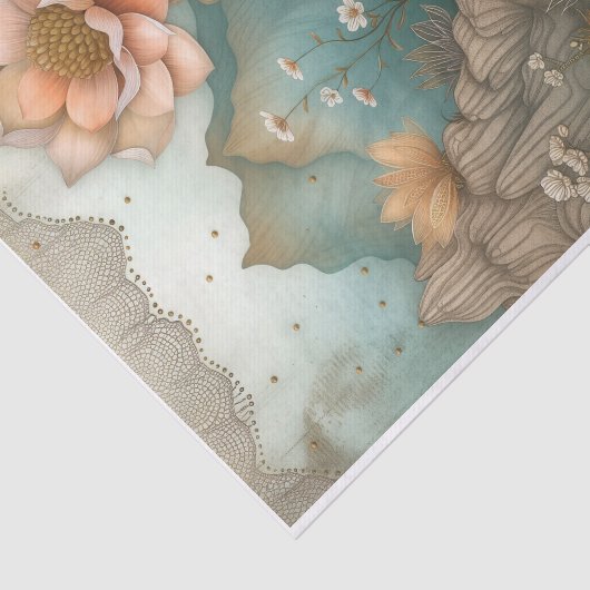 Desert Succulents Waterverf Decoupage Tissuepapier (Detail)