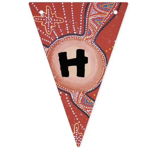 Desert Sun Aboriginal Art Bunting Vlaggetjes (Eerste vlag)