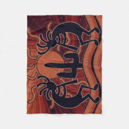 Desert Sun Cactus Kokopelli Southwest Design Fleece Deken