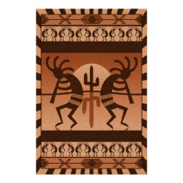 Desert Sun Cactus Kokopelli Southwest Poster