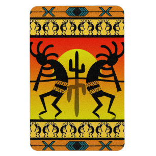 Desert Sun Cactus Kokopelli Southwestern Magneet