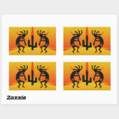 Desert Sun Cactus Southwest Kokopelli Rechthoekige Sticker (Vel)