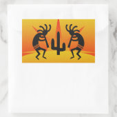 Desert Sun Cactus Southwest Kokopelli Rechthoekige Sticker (Tas)