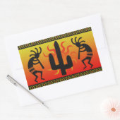 Desert Sun Cactus Southwest Kokopelli Rechthoekige Sticker (Envelop)
