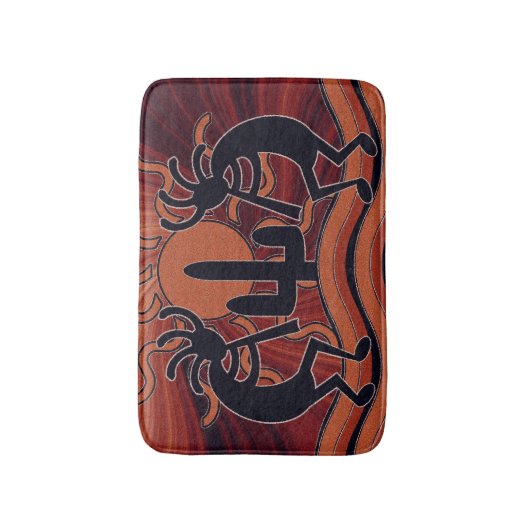 Desert Sun Cactus Zuidwest Design Kokopelli Badmat (Voorkant Verticaal)