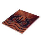 Desert Sun Cactus Zuidwest Kokopelli Keramische Te Tegeltje (Zijkant)