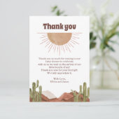 Desert Sun Dank u Baby shower Bedankkaart (Staand voorkant)