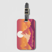 Desert Sun Mountain Peaks Landschapsillustratie Bagagelabel (Voorkant (verticaal))