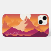 Desert Sun Mountain Peaks Landschapsillustratie Case-Mate iPhone Case (Achterkant (horizontaal))