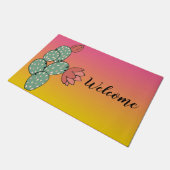 Desert Sunrise Cactus Welcome Mat (Schuin)