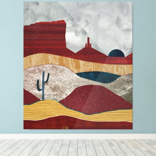 Desert Sunrise Canvas Afdruk (Insitu (Houten vloer))