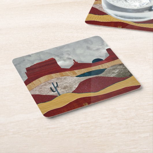 Desert Sunrise Kartonnen Onderzetters (Schuin)