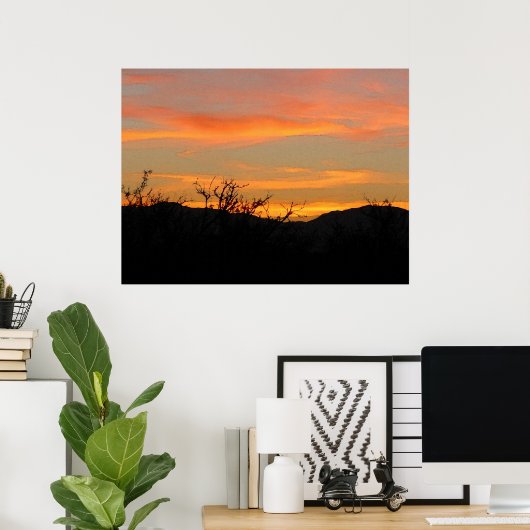 Desert Sunrise Poster (Thuiskantoor)