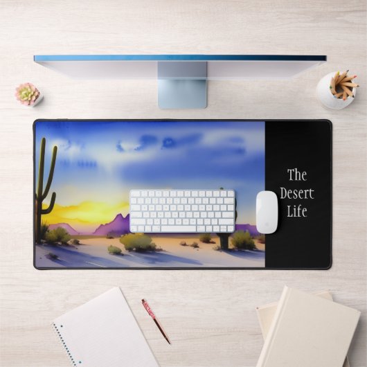 Desert Sunrise Schilderachtig Waterverf Bureaumat (Kantoor 1)