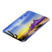 Desert Sunrise Schilderachtig Waterverf Magneet (Linkerzijde)