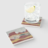 Desert Sunrise Stenen Onderzetter (Zijkant)