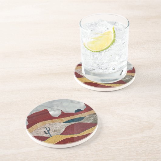 Desert Sunrise Zandsteen Onderzetter (Zijkant)