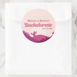 Desert Sunset Bachelorette Ronde Sticker
