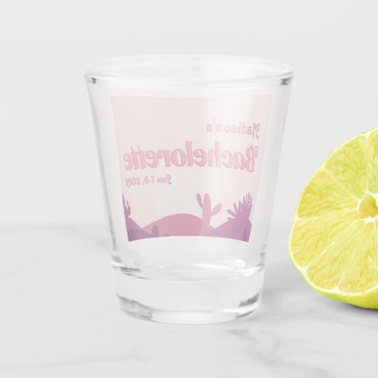 Desert Sunset Bachelorette Scottsdale/Palm Springs Shot Glas (Achterkant)