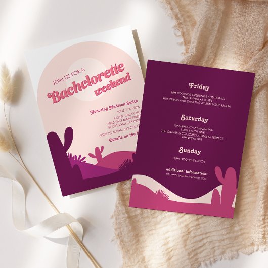 Desert Sunset Bachelorette Weekend Uitnodiging