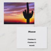 Desert Sunset Cactus Visitekaartje (Voorkant / Achterkant)