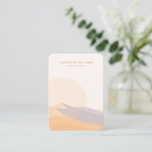 Desert Sunset Custom Jewelry Display Card Visitekaartje (Staand voorkant)