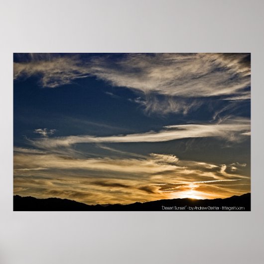 'Desert Sunset' - door Andrew Gettler Poster (Voorkant)