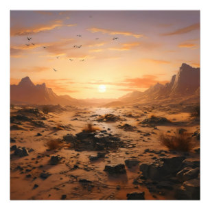 Desert Sunset Foto Afdruk