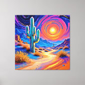Desert Sunset Glow Canvas Afdruk (Voorkant)