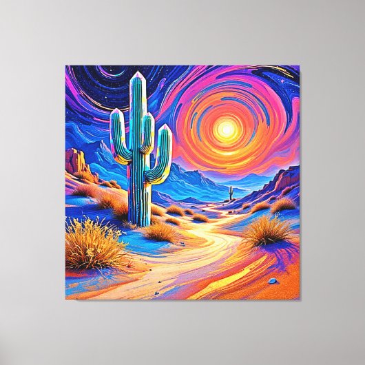 Desert Sunset Glow Canvas Afdruk (Voorkant)